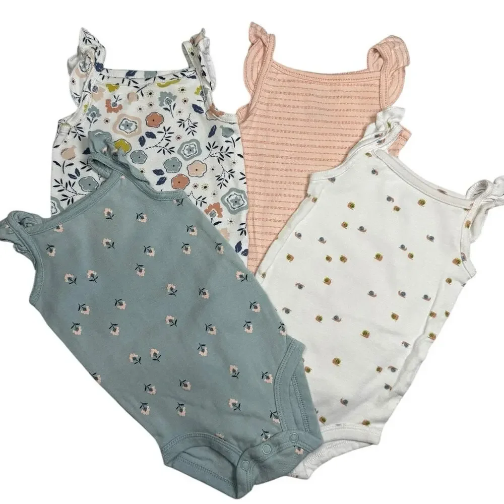 Carters Bodysuit Bundle Baby Girl Sleeveless 6-9 Months